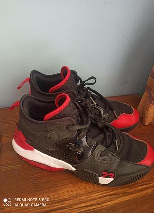 Кроссовки, nike air jordan, красно-черные, разм.39, стелька 24.5, кожа, кожзамешка