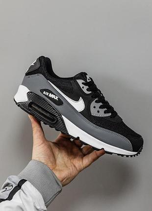 Сірі кросівки унісекс nike air max 90 grey black white х ейр макс 43