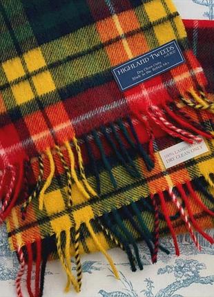 Highland tweeds / тартан / 100% lambswool / шерстяной шарф в клетку / buchan modern / шотландская клетка / шерстяной шарф