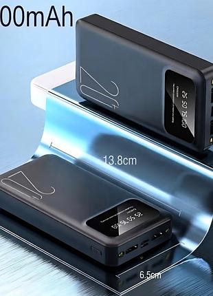 Повербанк power bank 20000 mah с фонариком и led дисплеем
