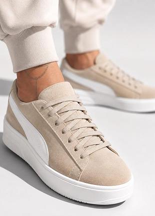 36-41 кроссовки на платформе натуральная кожа/замша бежевые, черные, белые