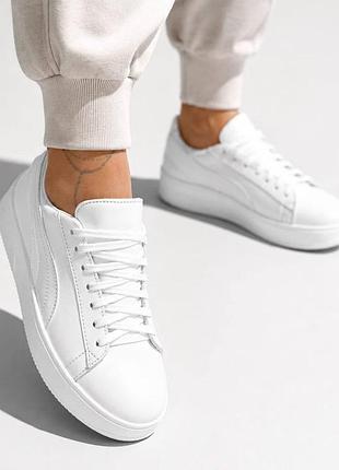36-41 кроссовки на платформе натуральная кожа/замша бежевые, черные, белые