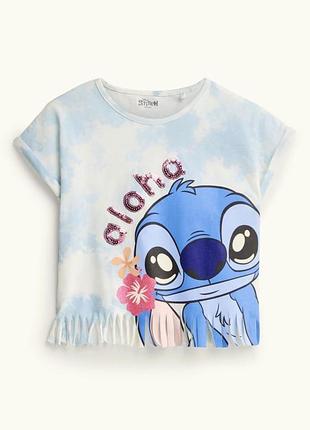 Футболка disney stitch з паєтками 116 розмір 💙🌺