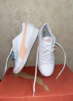 Кросівки puma smash wns v2 l 38 р. оригінал, біло-персикові