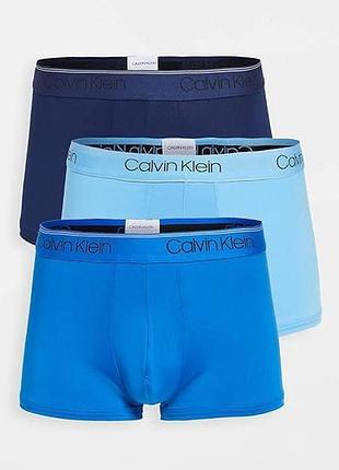 Мужские боксеры calvin klein упаковка из 3х штук синие микрофибра