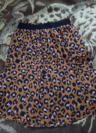 Крутая юбка леопардовый принт