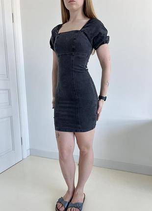 Джинсовий сарафан джинсове плаття з рукавами буфами new look