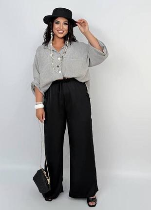 🍹нові широкі штани палаццо в рубчик на резинці shein 3 xl
