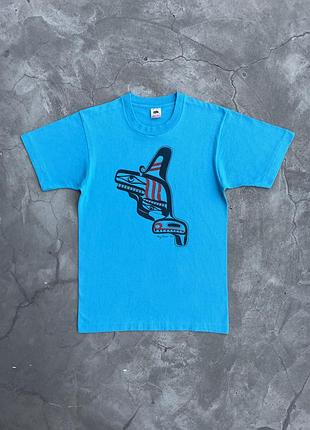 1989 ornamental grampus by indigenous people of the pacific northwest. single stitched t: fotl, genuine vintage