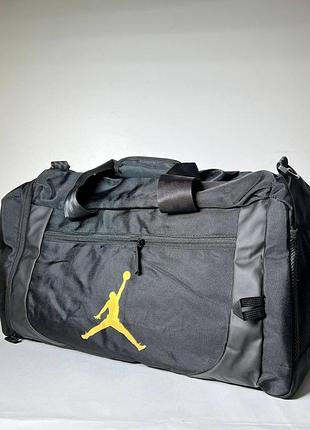 Сумка для спорта, подорожей nike duffel, чорна з жовтим логотипом