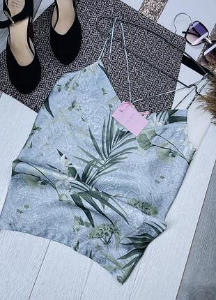 Новий літній топ ted baker l прямий топ з штучного шовку топ в білизняному стилі топ з малюнком