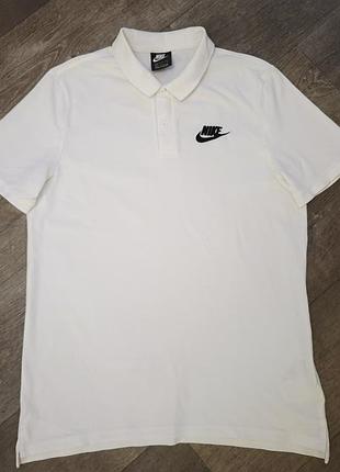 Белое оригинальное поло nike размер l