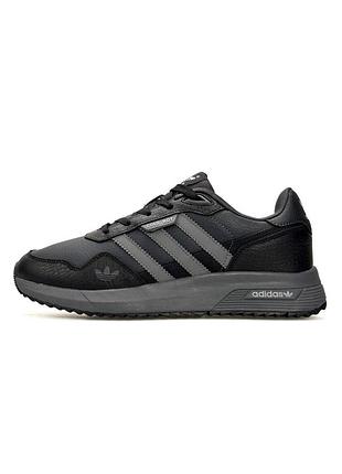 Кроссовки мужские adidas retropy, серые кожаные кроссовки адидас, демисезонные