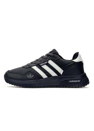 Кроссовки мужские adidas retropy, темно синие кожаные кроссовки адидас, демисезонные