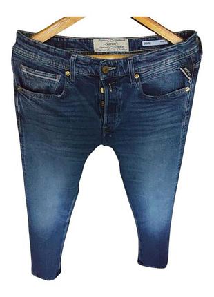 Класні джинси replay glover jeans italy stretch mid blue