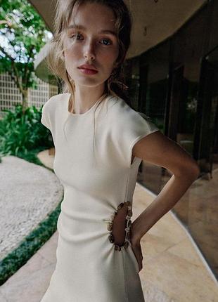Сукня плаття міді з вирізами zara