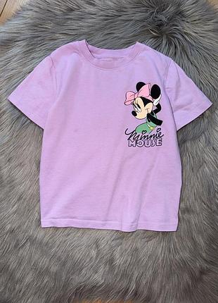 Ідеальна стильна ,бавовняна футболка з minnie на дівчинку 4/6р h&m