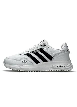 Кроссовки мужские adidas retropy, черно-белые кожаные кроссовки адидас, демисезонные