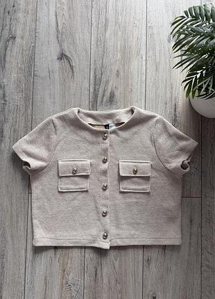 Топ з вафельної тканини h&m