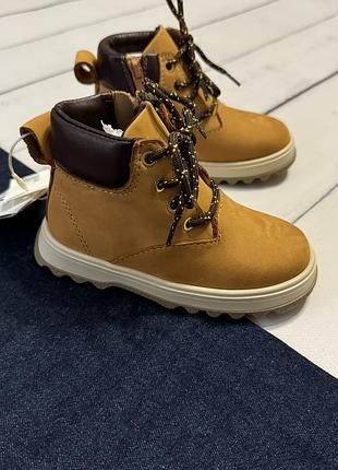 Черевики демісезонні zara натуральна шкіра 14,5 15,5 16