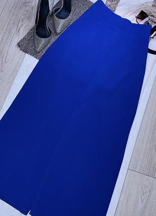 Літні брюки zara m вкорочені брюки палаццо широкі штани на високій посадці жіночі брюки зара сині