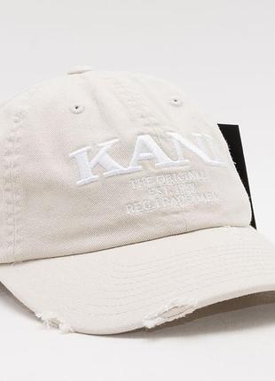 Чоловіча/жіноча кепка бежевого кольору karl kani retro washed cap