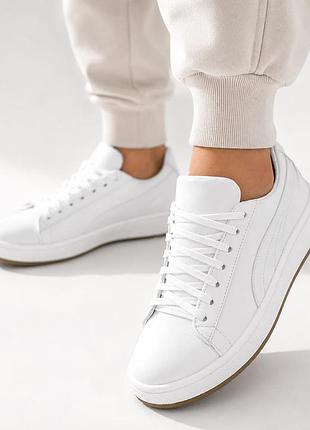 36-41 кроссовки на платформе натуральная кожа/замша бежевые, черные, белые