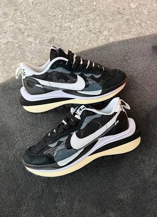 Кроссовки nike x sacai vaporwaffle black white арт 0436