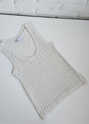 Ажурна майка, топ zara, xs