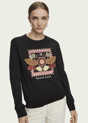Жіноча чорна толстовка scotch&soda з вишивкою
