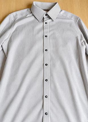 Чоловіча сорочка porto maltese slim fit в тонку смужку (розмір l)
