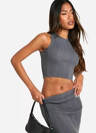 Ребриста борцовка boohoo  графіт