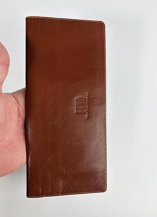 Шкіряне чоловіче портмоне fino leather wear — коричневий коньячний колір