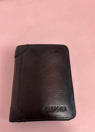 Чоловічий шкіряный гаманець ciephia rfid blocking trifold wallet у темно-коричневому кольорі (відтінок coffee)