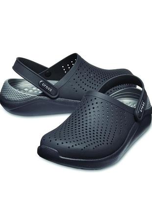 Сабо crocs literide clog 204592-0dd-m10/w12 черный / тёмно-серый