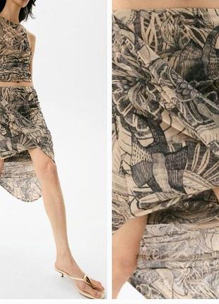 H&amp;m edition асиметрична спідниця мікросітка