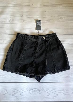 Серая джинсовая шорты юбка primark denim co