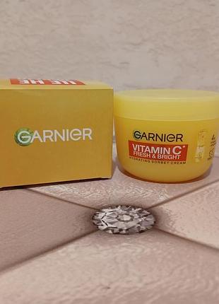 🎁подарок к вещи / увлажняющий крем-сорбет garnier vitamin c fresh &amp; bright hydrating sorbet cream с