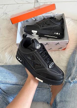Кроссовки l*u*s v**tt*n skate sneaker oversized flower black арт 10019