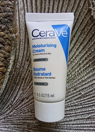 💦оригінал 15ml. зволожуючий крем для сухої шкіри обличчя і тіла з керамідами та гілауроновою кислотою cerave moisturising cream