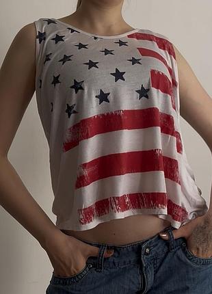 Женская свободная майка с флагом сша brandy melville