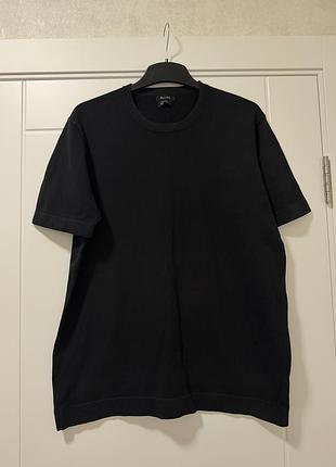 Футболка чорна чоловіча 100% cotton massimo dutti l