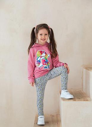 Толстовка з капюшоном для девочки с единорогом pop unicorn, smiletime, желтая 104