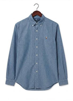 Сорочка ralph lauren оригінал (chambray) s-m синя