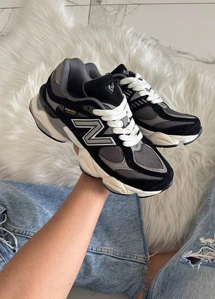 Кроссовки new balance 9060 black white v1 cordura  💧 влагозащита  💧  арт 4103