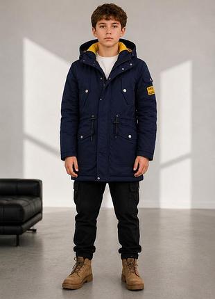 Демисезонная парка для мальчика diesel 158-164 см 13-14 лет темно-синяя (12346023-4)