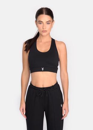 Спортивный топ-бюстгальтер cardio bunny с формованными чашками m, l черный