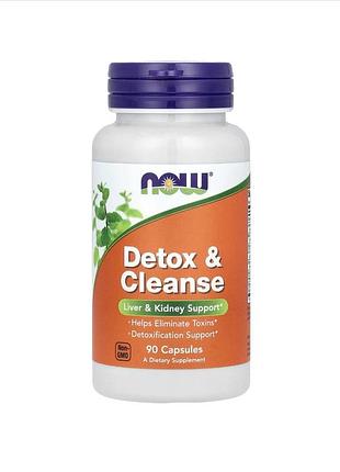 Детокс та очищення, detox & cleanse, now foods, 90 капсул термін до 10/26
