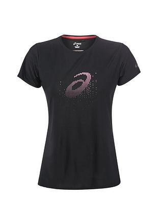Женская спортивная беговая футболка asics (черная, размер s)