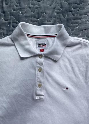 Жіноче білосніжне поло tommy hilfiger xxs